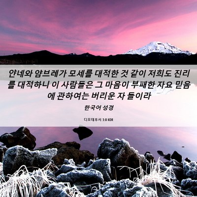 Picture 06 - 디모데후서 3:8 KOR - 얀네와 얌브레가 모세를 대적한 것 - Bible Verse Picture