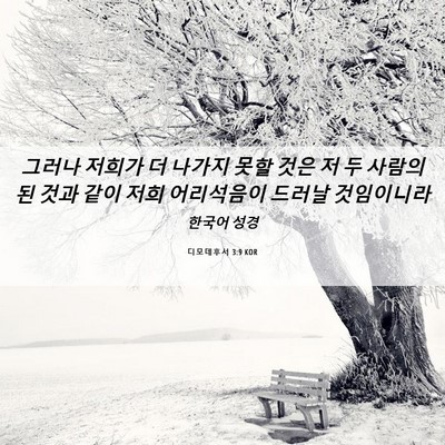 Picture 06 - 디모데후서 3:9 KOR - 그러나 저희가 더 나가지 못할 것은 - Bible Verse Picture