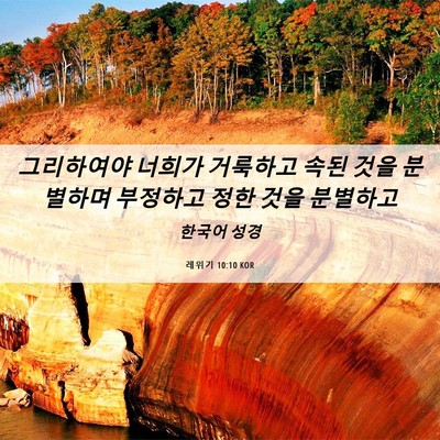 Picture 06 - 레위기 10:10 KOR - 그리하여야 너희가 거룩하고 속된 - Bible Verse Picture