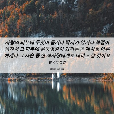 Picture 06 - 레위기 13:2 KOR - 사람의 피부에 무엇이 돋거나 딱지가 - Bible Verse Picture