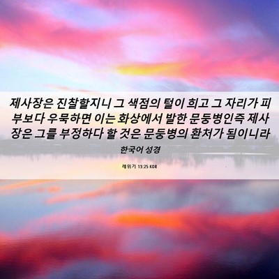 Picture 06 - 레위기 13:25 KOR - 제사장은 진찰할지니 그 색점의 털이 - Bible Verse Picture