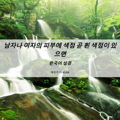 Picture 06 - 레위기 13:38 KOR - 남자나 여자의 피부에 색점 곧 흰 - Bible Verse Picture