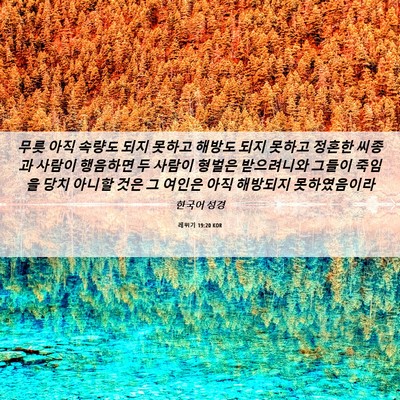 Picture 06 - 레위기 19:20 KOR - 무릇 아직 속량도 되지 못하고 - Bible Verse Picture