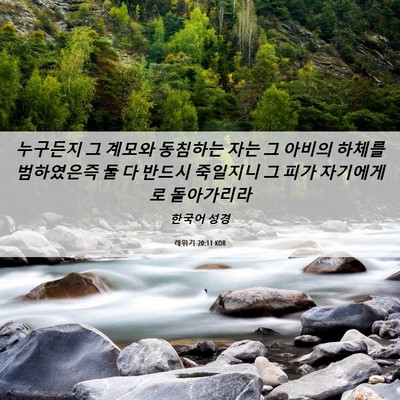 Picture 06 - 레위기 20:11 KOR - 누구든지 그 계모와 동침하는 자는 - Bible Verse Picture