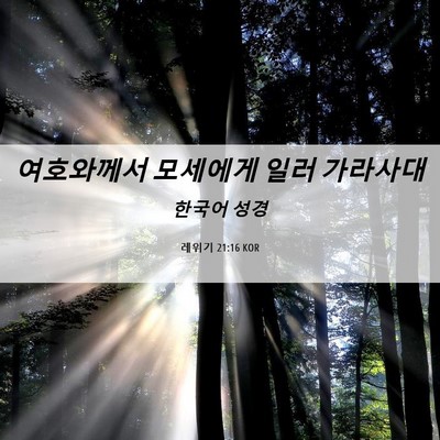 Picture 06 - 레위기 21:16 KOR - 여호와께서 모세에게 일러 - Bible Verse Picture