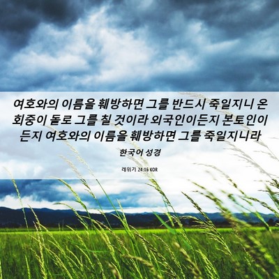 Picture 06 - 레위기 24:16 KOR - 여호와의 이름을 훼방하면 그를 - Bible Verse Picture