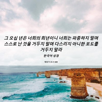 Picture 06 - 레위기 25:11 KOR - 그 오십 년은 너희의 희년이니 - Bible Verse Picture