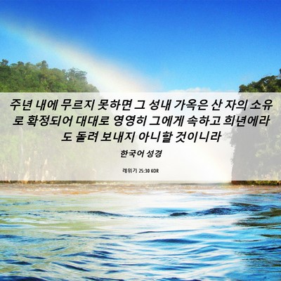 Picture 06 - 레위기 25:30 KOR - 주년 내에 무르지 못하면 그 성내 - Bible Verse Picture