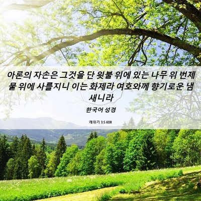 Picture 06 - 레위기 3:5 KOR - 아론의 자손은 그것을 단 윗불 위에 - Bible Verse Picture
