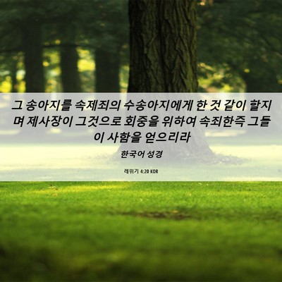 Picture 06 - 레위기 4:20 KOR - 그 송아지를 속제죄의 수송아지에게 - Bible Verse Picture