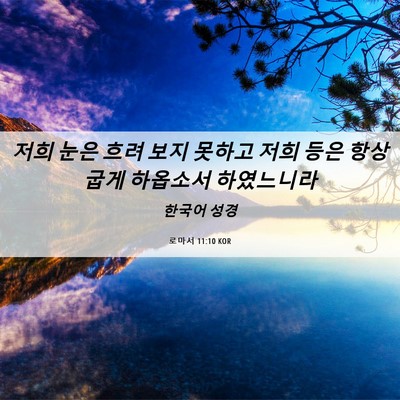Picture 06 - 로마서 11:10 KOR - 저희 눈은 흐려 보지 못하고 저희 - Bible Verse Picture