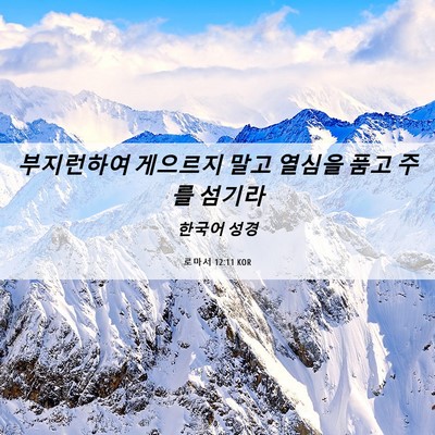 Picture 06 - 로마서 12:11 KOR - 부지런하여 게으르지 말고 열심을 - Bible Verse Picture