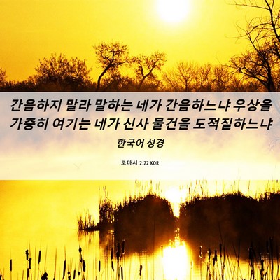 Picture 06 - 로마서 2:22 KOR - 간음하지 말라 말하는 네가 - Bible Verse Picture