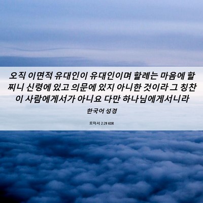 Picture 06 - 로마서 2:29 KOR - 오직 이면적 유대인이 유대인이며 - Bible Verse Picture
