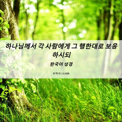Picture 06 - 로마서 2:6 KOR - 하나님께서 각 사람에게 그 행한대로 - Bible Verse Picture