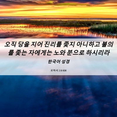 Picture 06 - 로마서 2:8 KOR - 오직 당을 지어 진리를 좇지 - Bible Verse Picture