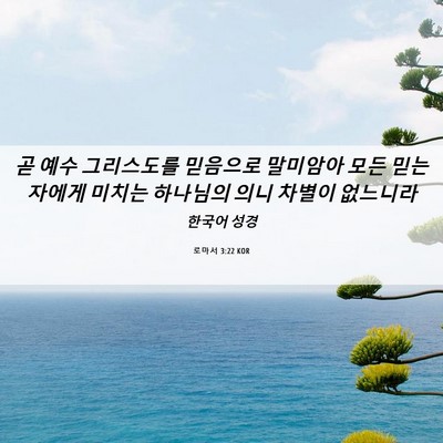 Picture 06 - 로마서 3:22 KOR - 곧 예수 그리스도를 믿음으로 - Bible Verse Picture