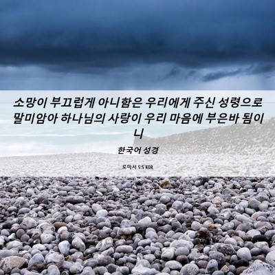 Picture 06 - 로마서 5:5 KOR - 소망이 부끄럽게 아니함은 우리에게 - Bible Verse Picture