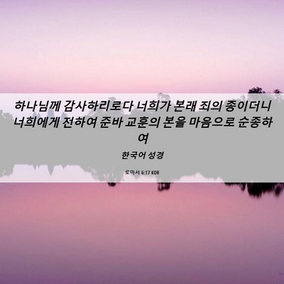 Picture 06 - 로마서 6:17 KOR - 하나님께 감사하리로다 너희가 본래 - Bible Verse Picture