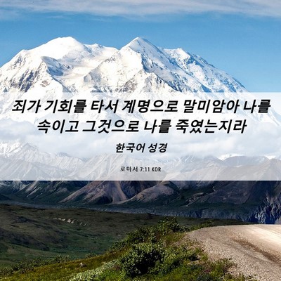 Picture 06 - 로마서 7:11 KOR - 죄가 기회를 타서 계명으로 말미암아 - Bible Verse Picture