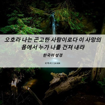 Picture 06 - 로마서 7:24 KOR - 오호라 나는 곤고한 사람이로다 이 - Bible Verse Picture