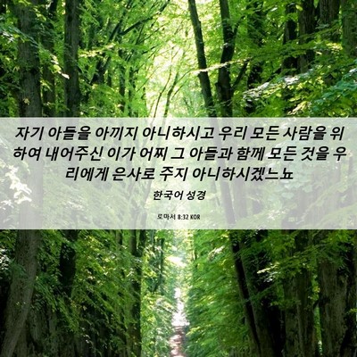 Picture 06 - 로마서 8:32 KOR - 자기 아들을 아끼지 아니하시고 우리 - Bible Verse Picture