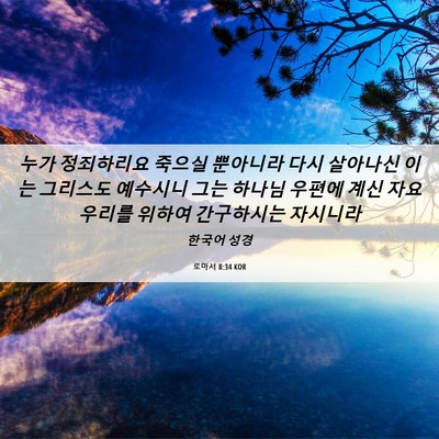 Picture 06 - 로마서 8:34 KOR - 누가 정죄하리요 죽으실 뿐아니라 - Bible Verse Picture