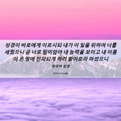 Picture 06 - 로마서 9:17 KOR - 성경이 바로에게 이르시되 내가 이 - Bible Verse Picture