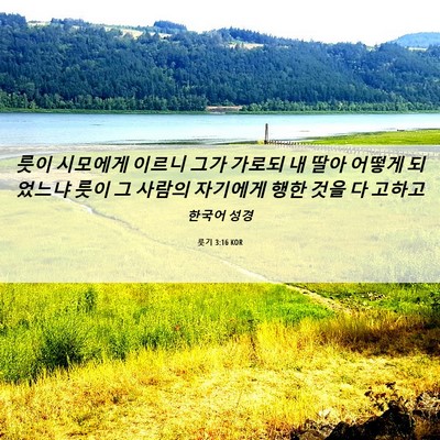 Picture 06 - 룻기 3:16 KOR - 룻이 시모에게 이르니 그가 가로되 - Bible Verse Picture