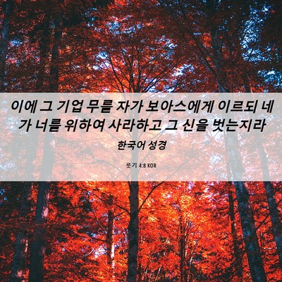 Picture 06 - 룻기 4:8 KOR - 이에 그 기업 무를 자가 보아스에게 - Bible Verse Picture
