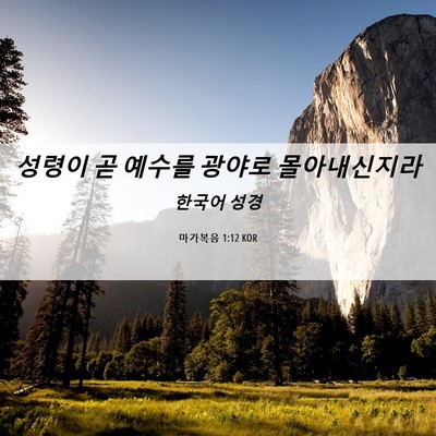 Picture 06 - 마가복음 1:12 KOR - 성령이 곧 예수를 광야로 - Bible Verse Picture