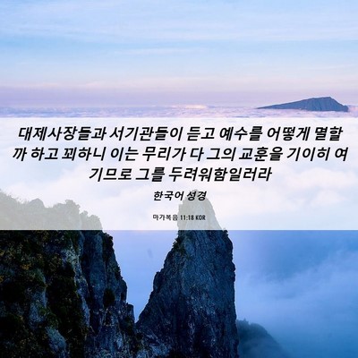 Picture 06 - 마가복음 11:18 KOR - 대제사장들과 서기관들이 듣고 - Bible Verse Picture