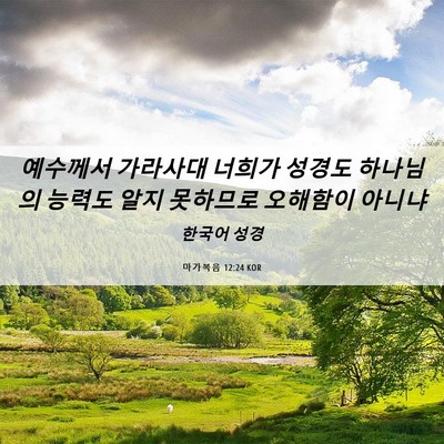 Picture 06 - 마가복음 12:24 KOR - 예수께서 가라사대 너희가 성경도 - Bible Verse Picture
