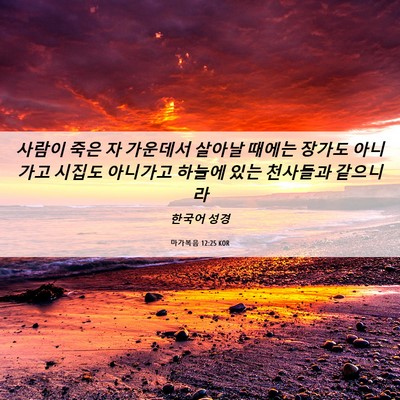 Picture 06 - 마가복음 12:25 KOR - 사람이 죽은 자 가운데서 살아날 - Bible Verse Picture