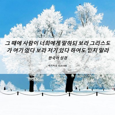 Picture 06 - 마가복음 13:21 KOR - 그 때에 사람이 너희에게 말하되 - Bible Verse Picture