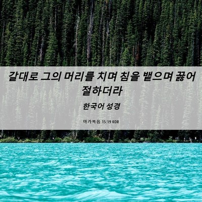 Picture 06 - 마가복음 15:19 KOR - 갈대로 그의 머리를 치며 침을 - Bible Verse Picture