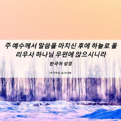 Picture 06 - 마가복음 16:19 KOR - 주 예수께서 말씀을 마치신 후에 - Bible Verse Picture