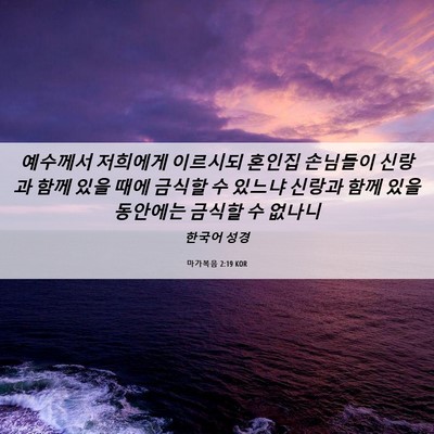 Picture 06 - 마가복음 2:19 KOR - 예수께서 저희에게 이르시되 혼인집 - Bible Verse Picture