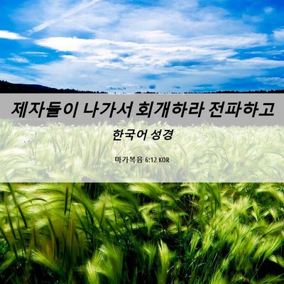 Picture 06 - 마가복음 6:12 KOR - 제자들이 나가서 회개하라 - Bible Verse Picture