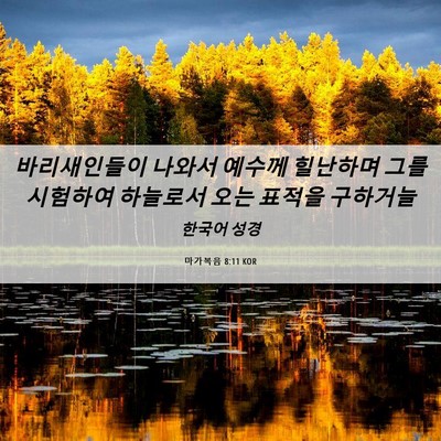 Picture 06 - 마가복음 8:11 KOR - 바리새인들이 나와서 예수께 - Bible Verse Picture
