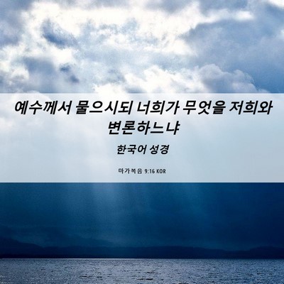 Picture 06 - 마가복음 9:16 KOR - 예수께서 물으시되 너희가 무엇을 - Bible Verse Picture