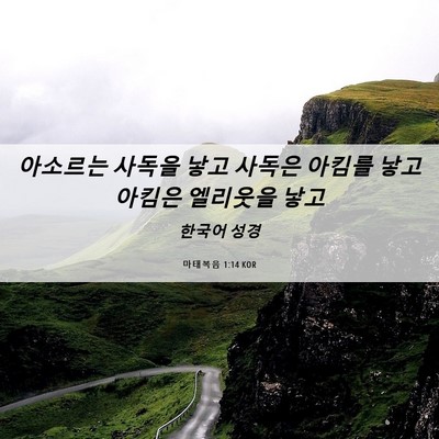 Picture 06 - 마태복음 1:14 KOR - 아소르는 사독을 낳고 사독은 아킴를 - Bible Verse Picture