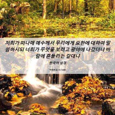 Picture 06 - 마태복음 11:7 KOR - 저희가 떠나매 예수께서 무리에게 - Bible Verse Picture
