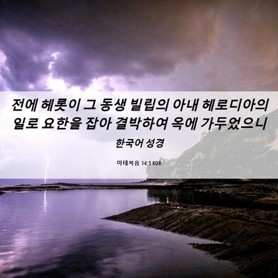 Picture 06 - 마태복음 14:3 KOR - 전에 헤롯이 그 동생 빌립의 아내 - Bible Verse Picture