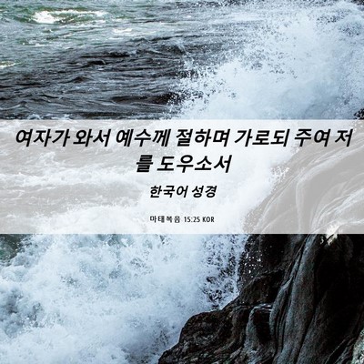 Picture 06 - 마태복음 15:25 KOR - 여자가 와서 예수께 절하며 가로되 - Bible Verse Picture
