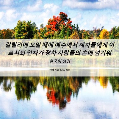 Picture 06 - 마태복음 17:22 KOR - 갈릴리에 모일 때에 예수께서 - Bible Verse Picture