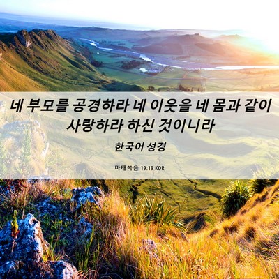 Picture 06 - 마태복음 19:19 KOR - 네 부모를 공경하라 네 이웃을 네 - Bible Verse Picture