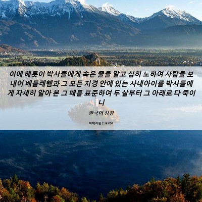 Picture 06 - 마태복음 2:16 KOR - 이에 헤롯이 박사들에게 속은 줄을 - Bible Verse Picture
