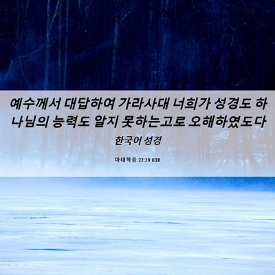 Picture 06 - 마태복음 22:29 KOR - 예수께서 대답하여 가라사대 너희가 - Bible Verse Picture