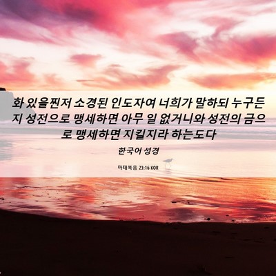 Picture 06 - 마태복음 23:16 KOR - 화 있을찐저 소경된 인도자여 너희가 - Bible Verse Picture